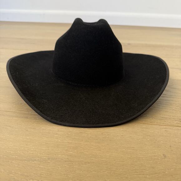 Vtg Tony Lama Black Cowboy Rancher Western Hat Santa Fe XXX Premium Wool Oval - Picture 9 of 9